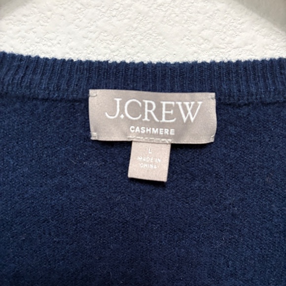 J. Crew Navy V-Neck Cashmere Sweater - Picture 4 of 8